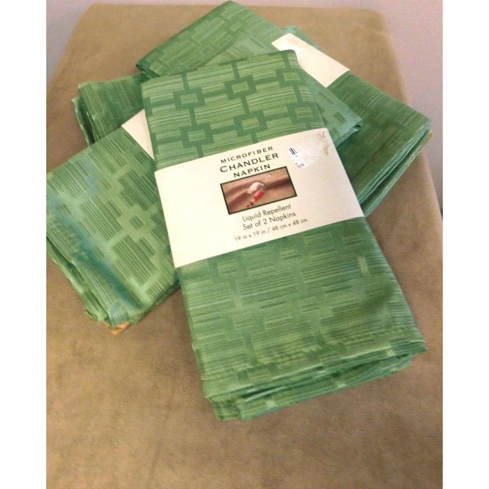 Bardwil‎ Microfiber Chandler Table  Napkins (4)  Green  NIP  19 x 19